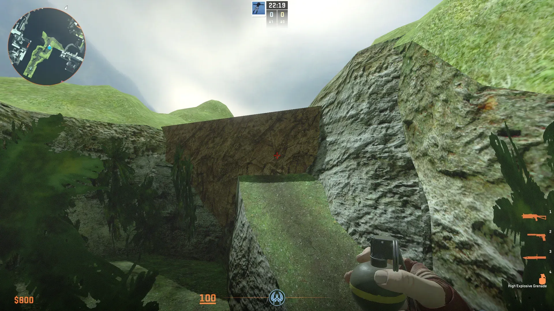 The wall behind the ramp